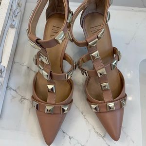 Gorgeous metal detail nude heels